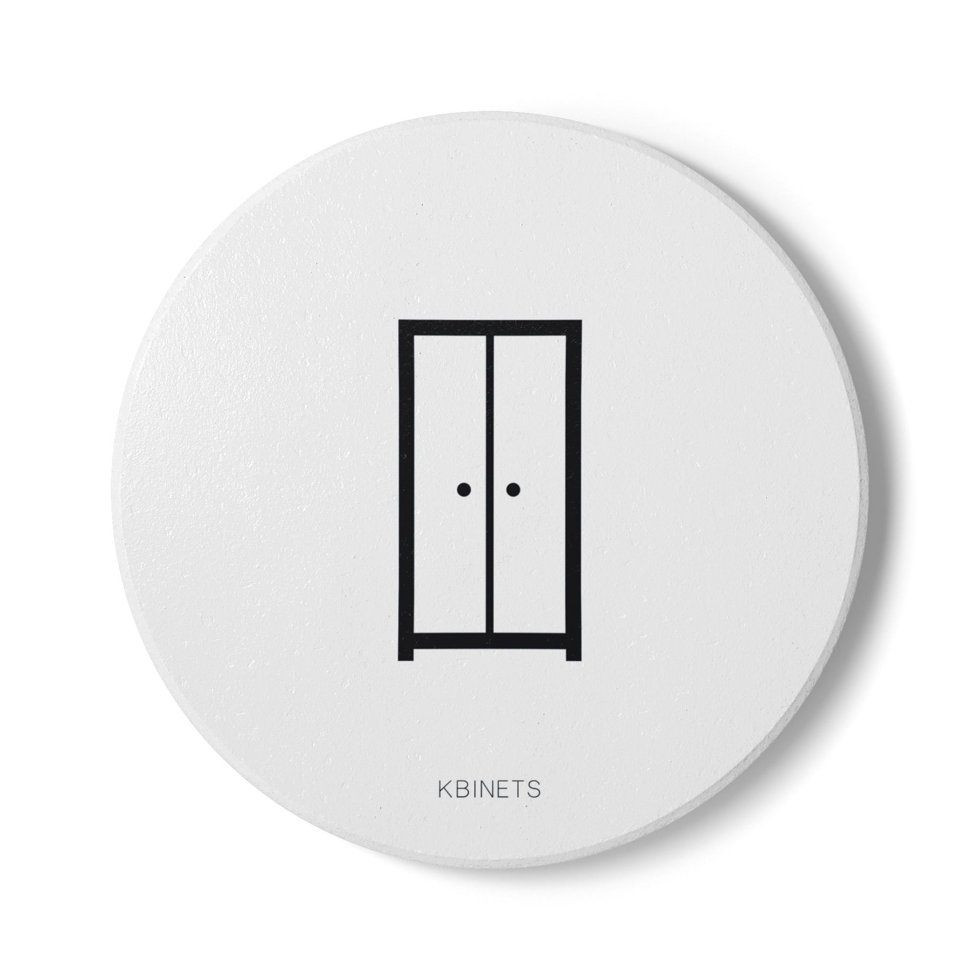 Minimal Wardrobe Icon Ceramic Coaster — 'KBINETS' Closet Design