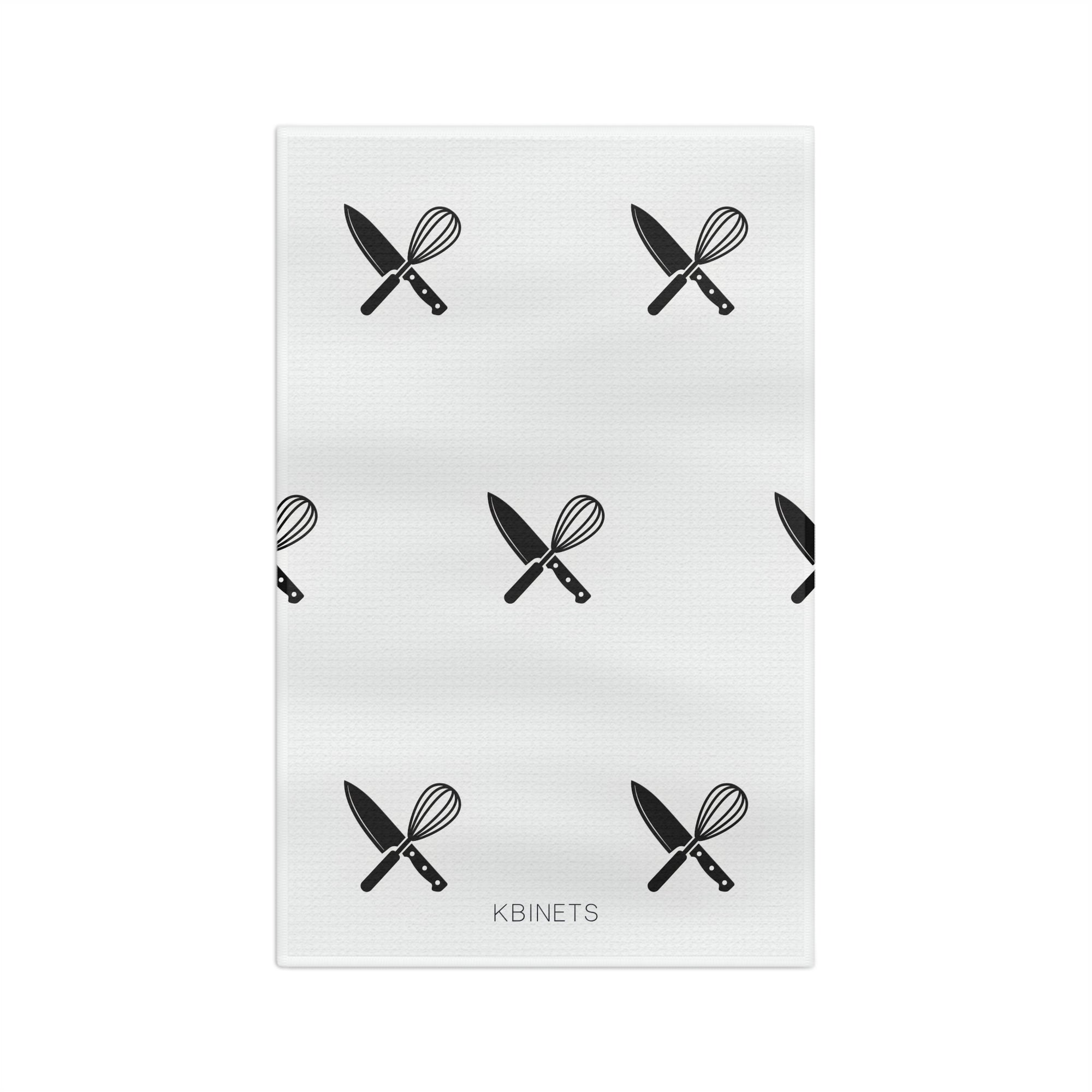 Kitchen Utensil Pattern Tea Towel — Knife & Whisk Microfiber Tea Towel