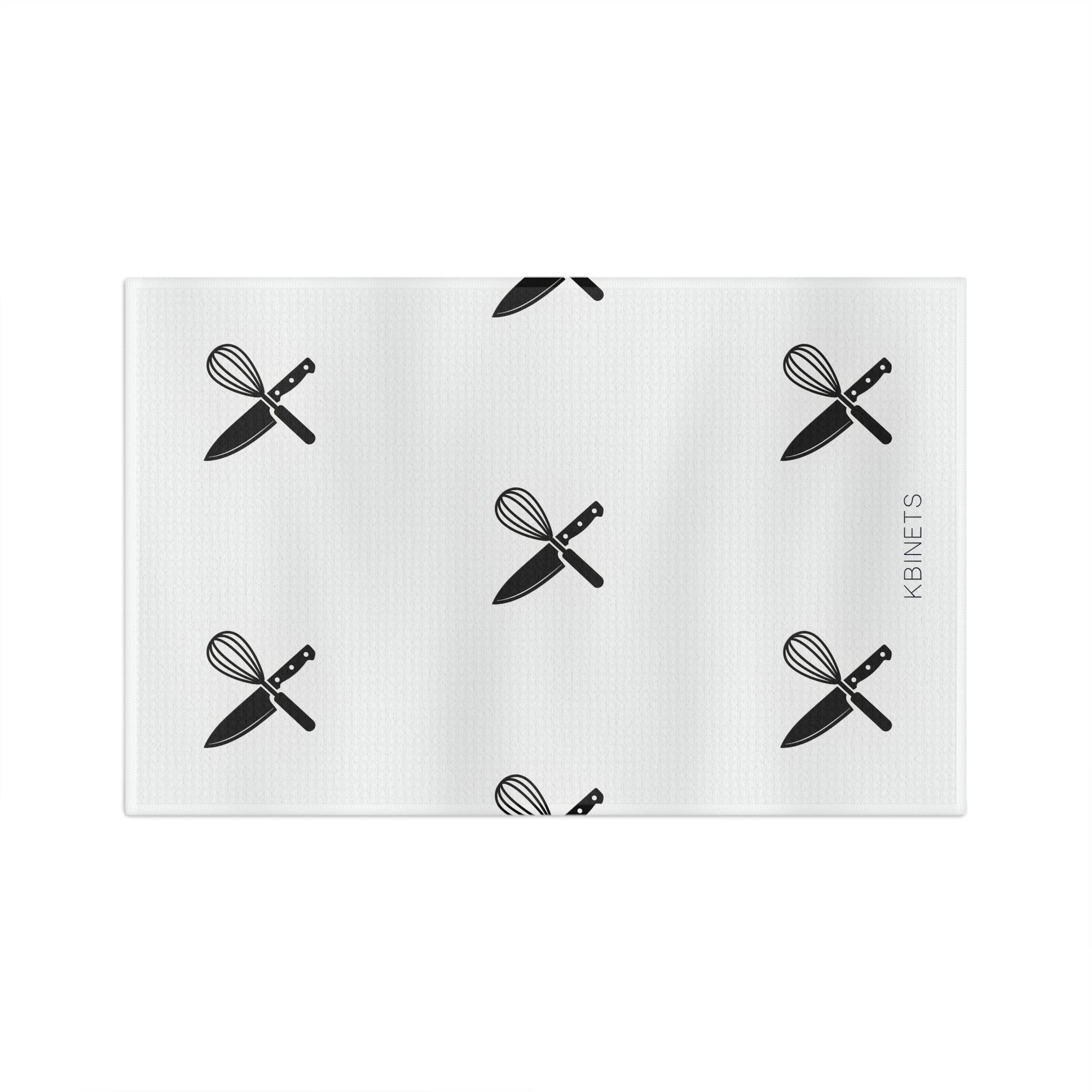 Kitchen Utensil Pattern Tea Towel — Knife & Whisk Microfiber Tea Towel