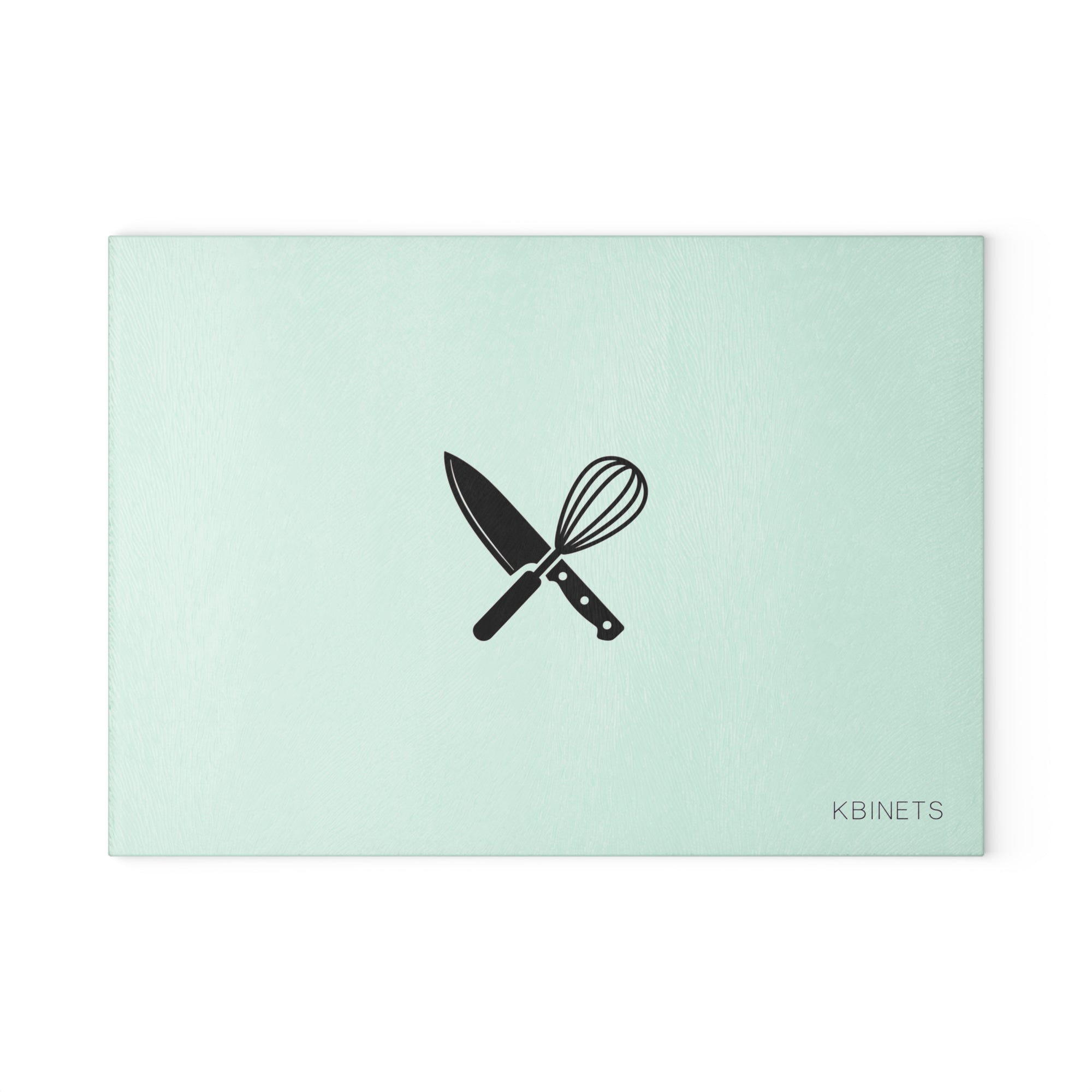 Chef Knife & Whisk Glass Cutting Board — Mint Kitchen Prep Board