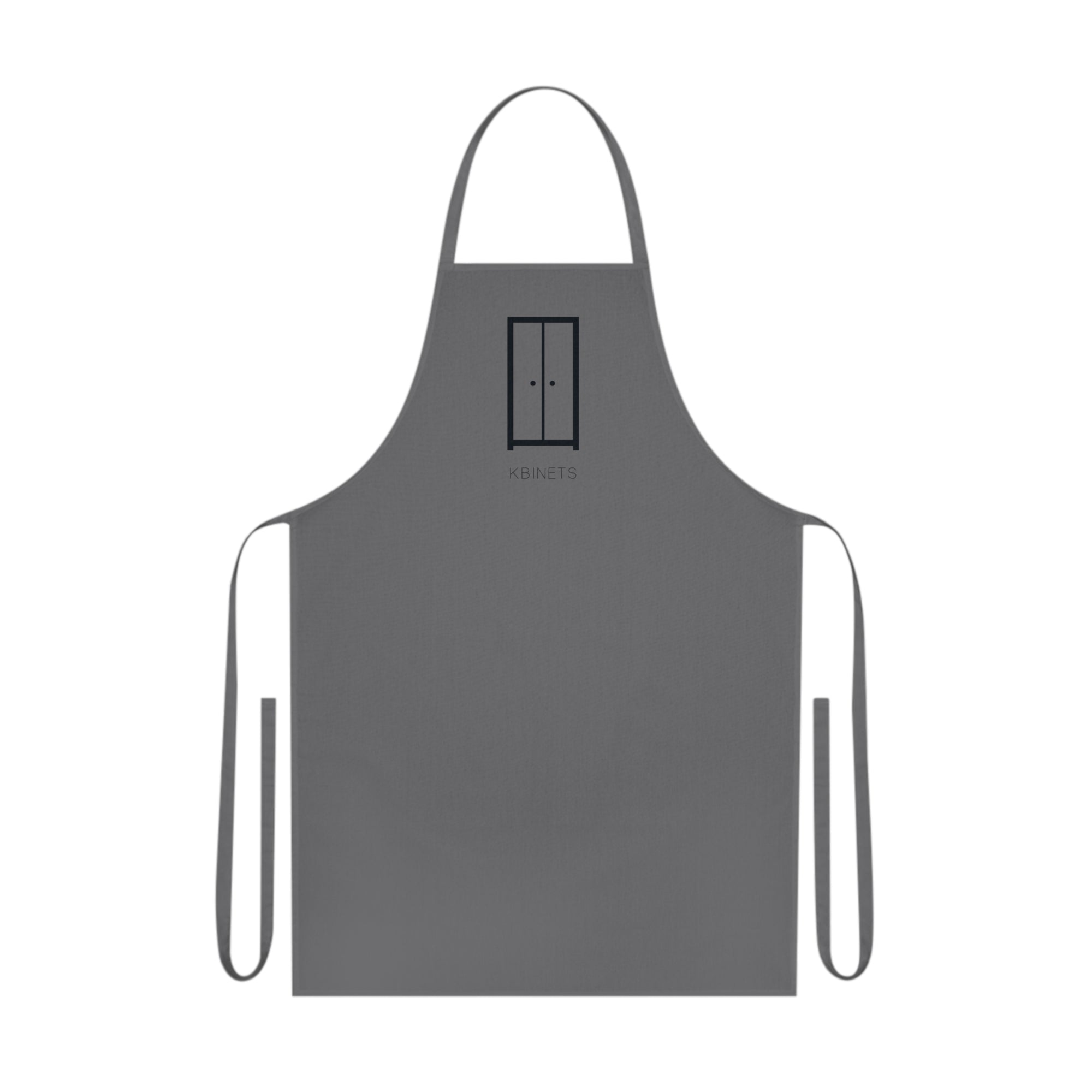 Minimalist Grey Cotton Apron with Door Graphic — Modern Kitchen Chef Apron