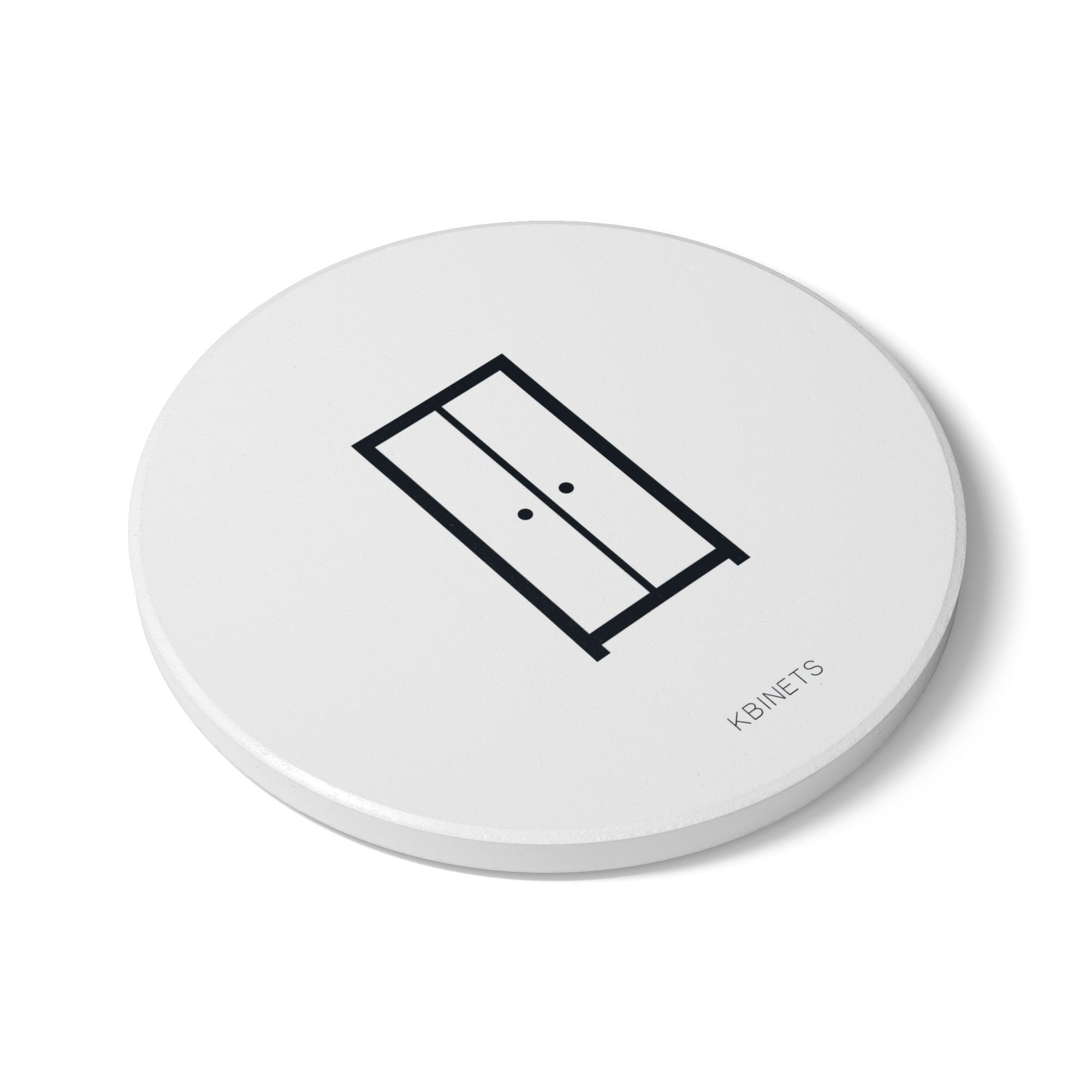 Minimal Wardrobe Icon Ceramic Coaster — 'KBINETS' Closet Design