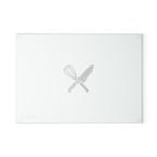 Chef Knife & Whisk Glass Cutting Board — Mint Kitchen Prep Board