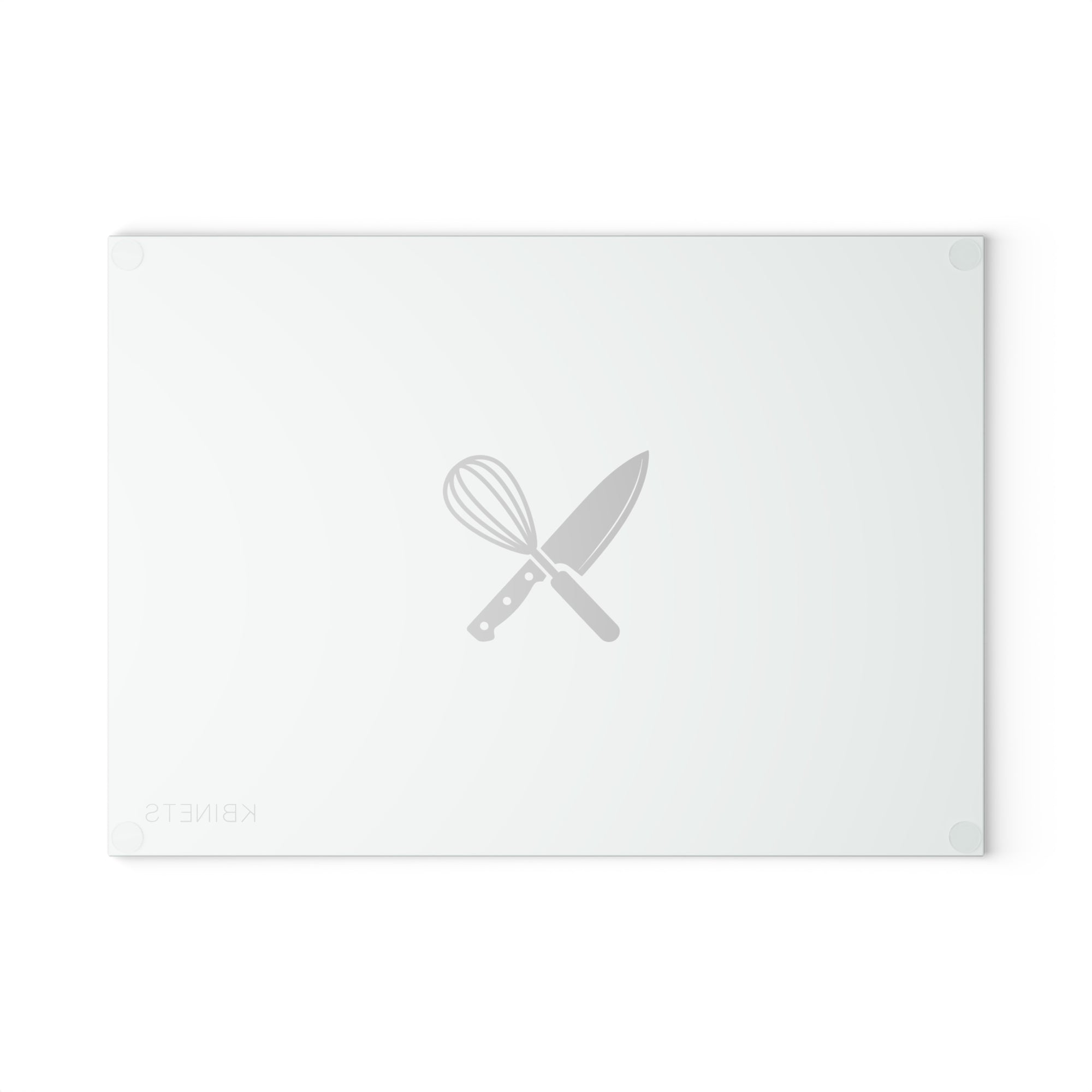 Chef Knife & Whisk Glass Cutting Board — Mint Kitchen Prep Board