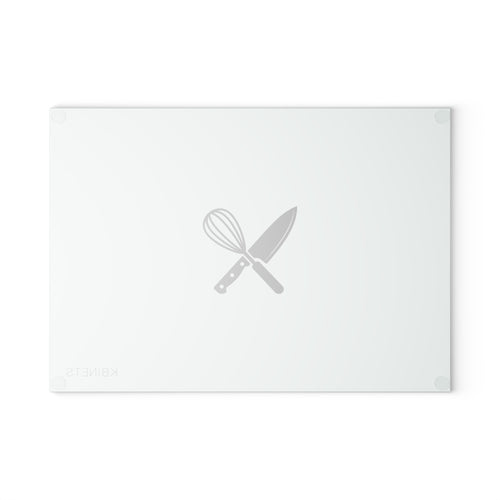 Chef Knife & Whisk Glass Cutting Board — Mint Kitchen Prep Board