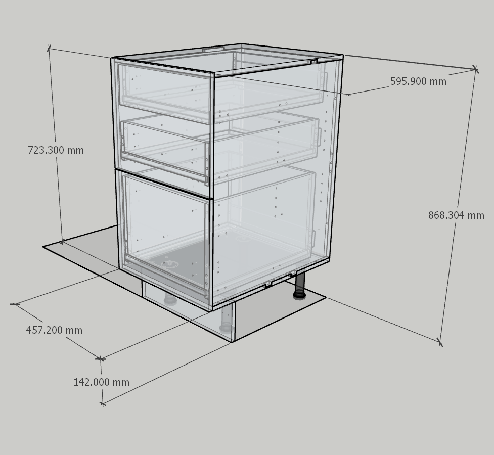 GABINETES DE PISO CON CAJONES