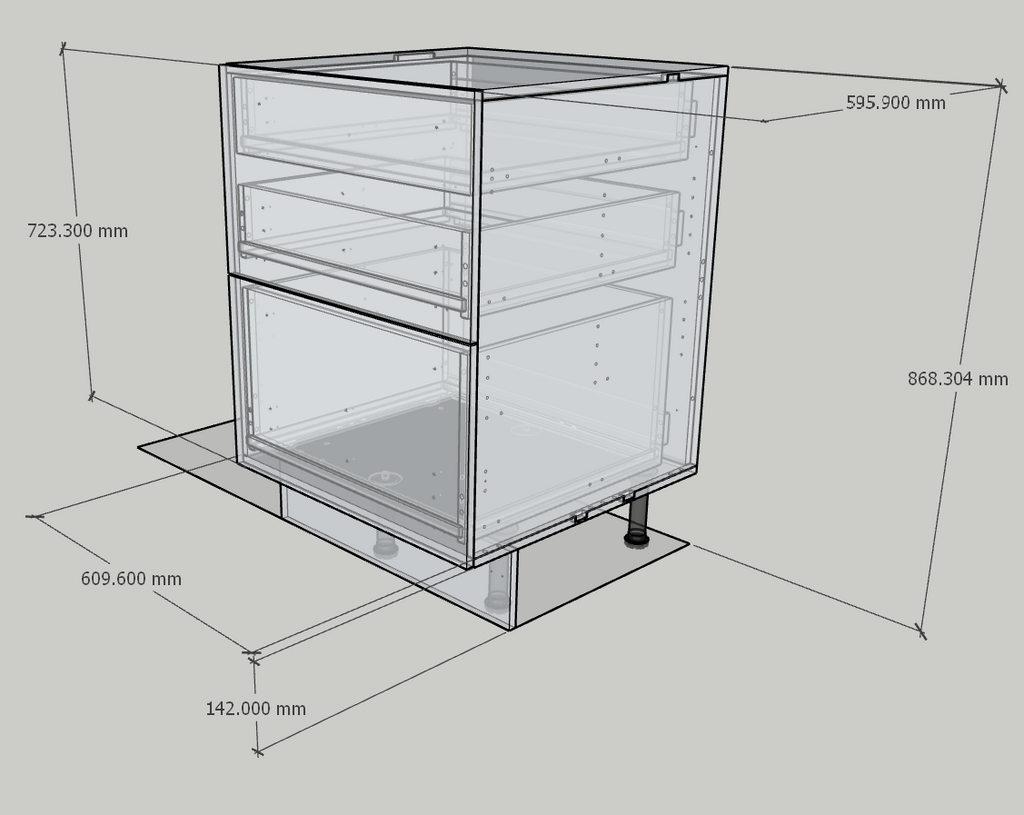 GABINETES DE PISO CON CAJONES