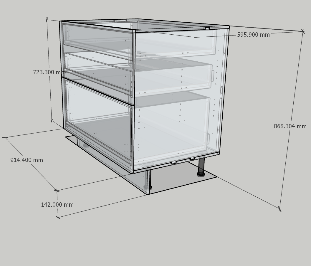GABINETES DE PISO CON CAJONES