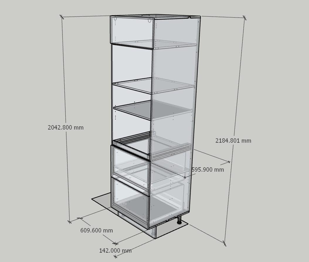 GABINETES DE PISO ALTOS (ALACENA Y TORRE DE HORNOS)