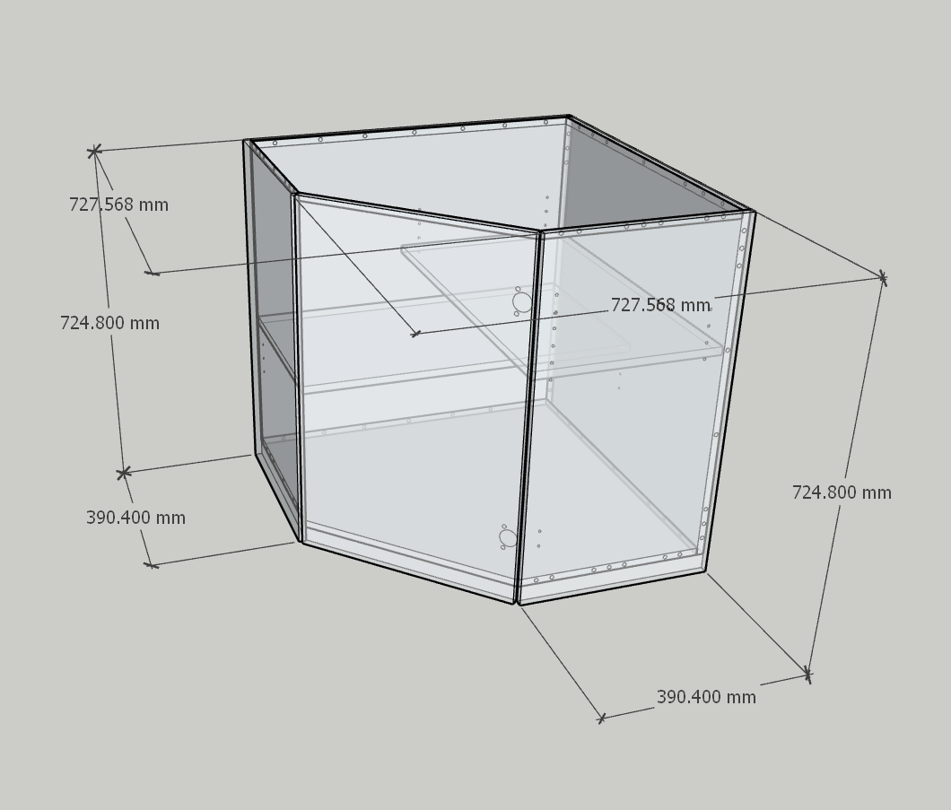 GABINETES DE PARED ESQUINEROS (Diamante + Ciegos)